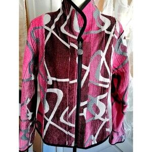 Trimdin Jacket Womens Wearable Art Artisan Tapestry Reversible Size L ?
